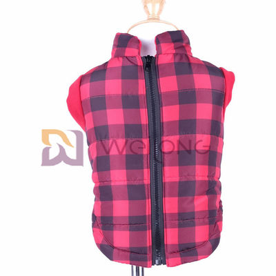 Élasticité de NERVURE de la veste 2*2 de chien de plaid de Noël bonne ouvrant les manteaux zippered de chien