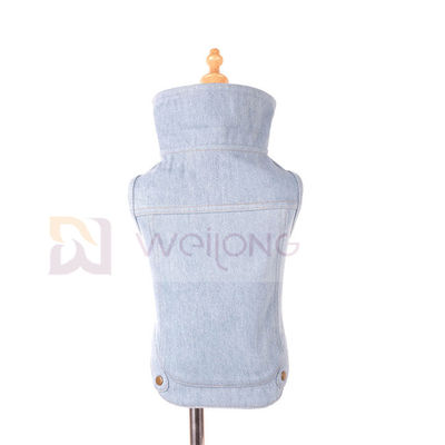 Le cru bleu de manteau d'animal familier d'été de ressort a lavé la veste de denim d'animal familier pour le chat de chien