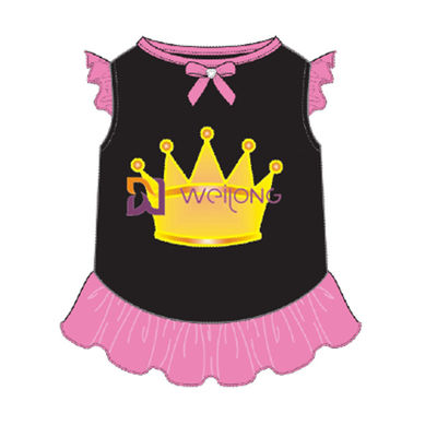 Personnalisation BSCI de robe d'animal familier de jupe de couronne d'impression de scintillement/jupe animal familier de WMT