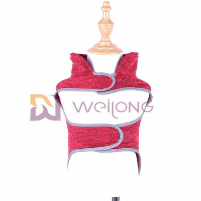 Manteau rouge d'animal familier de Heather Sweatshirt Fleece Autumn Velcro pour le chien