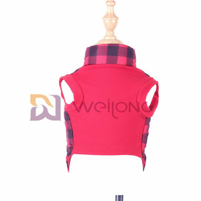 Élasticité de NERVURE de la veste 2*2 de chien de plaid de Noël bonne ouvrant les manteaux zippered de chien