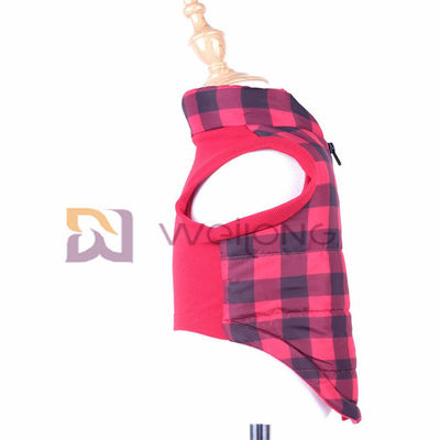 Élasticité de NERVURE de la veste 2*2 de chien de plaid de Noël bonne ouvrant les manteaux zippered de chien