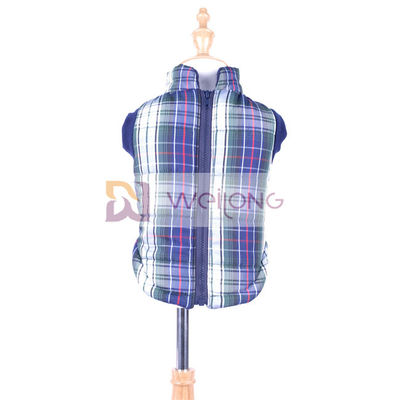 Élasticité de NERVURE de la veste 2*2 de chien de plaid de Noël bonne ouvrant les manteaux zippered de chien