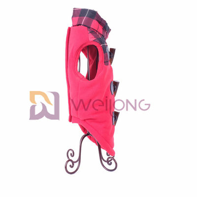Chien en cuir de boucles de klaxon de boeuf en bas du Velcro/du Faux de veste ouvrant les manteaux chauds de chien