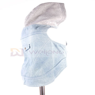 Le cru bleu de Hoodie de chiot de denim de coton a lavé les vêtements XS-XL