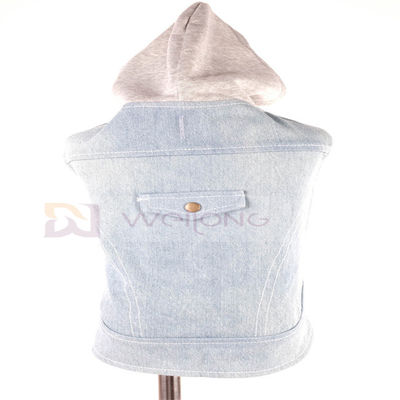 Le cru bleu de Hoodie de chiot de denim de coton a lavé les vêtements XS-XL