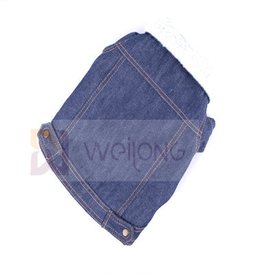 Poly chien Jean Jacket bleu d'hiver de veste de denim d'animal familier de Berber de 100%