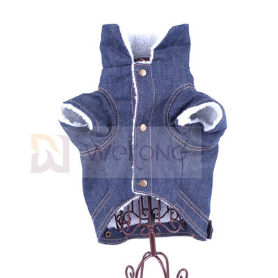 Poly chien Jean Jacket bleu d'hiver de veste de denim d'animal familier de Berber de 100%