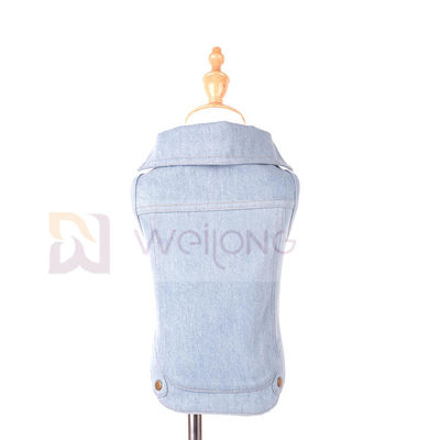 Le cru bleu de manteau d'animal familier d'été de ressort a lavé la veste de denim d'animal familier pour le chat de chien