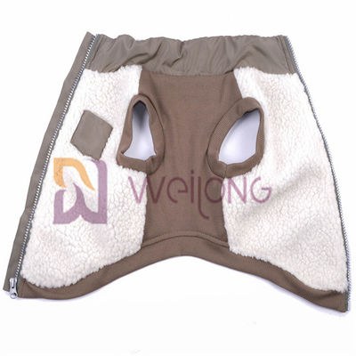 Veste argentée d'animal familier d'ouatine de Berber de tirette de bonne élasticité 2*2 RIB Low Body Dog Jackets pour l'hiver