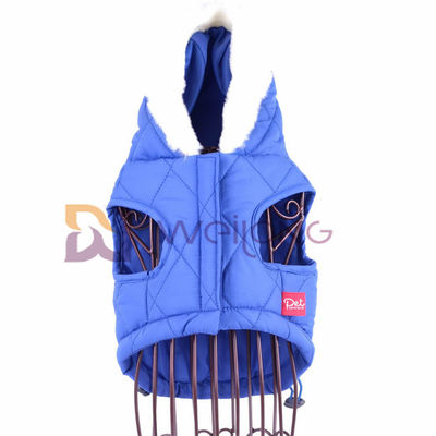 Le poly taffetas convenable réglable rayant le chien mignon vêtx les vêtements piquants de chiot de Xxs de lapin de pongé bleu
