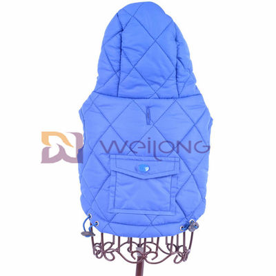 Le poly taffetas convenable réglable rayant le chien mignon vêtx les vêtements piquants de chiot de Xxs de lapin de pongé bleu