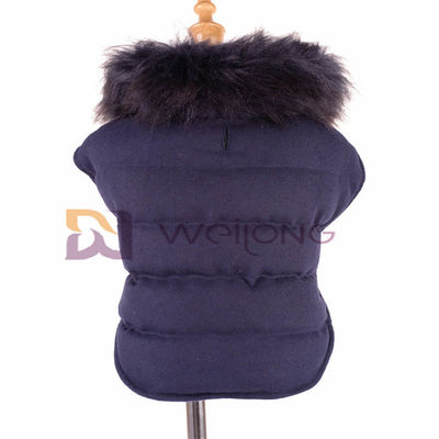 La petite grande veste d'ouatine de chien de peluche de laine détachable de collier enduit pour l'hiver BSCI