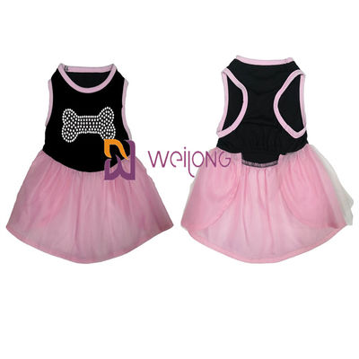 Chiens chauds de débardeur robe/CVC d'animal familier de Halloween Tulle de fausse pierre de jupe de Tulle habillés