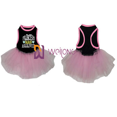 Tulle hérisse de petites robes de chien sans manche et robe ronde lâche de chien de rose de collier