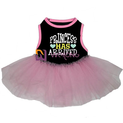 Tulle hérisse de petites robes de chien sans manche et robe ronde lâche de chien de rose de collier