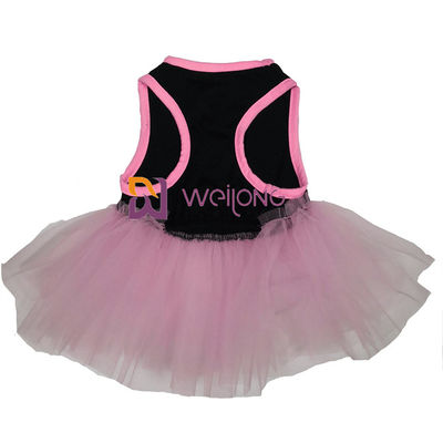 Tulle hérisse de petites robes de chien sans manche et robe ronde lâche de chien de rose de collier
