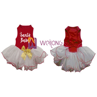 Princesse en caoutchouc faite sur commande Dress de chien d'impression de robe d'animal familier de jupe de Tulle de scintillement