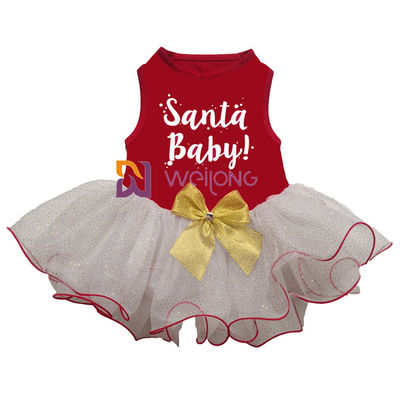 Princesse en caoutchouc faite sur commande Dress de chien d'impression de robe d'animal familier de jupe de Tulle de scintillement