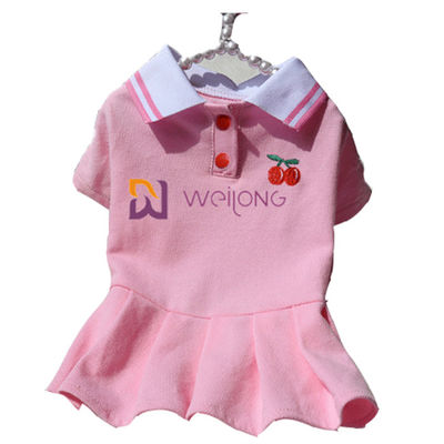 Robe tricotée de Rib Collar Embroidered Customized Pet pour le ressort/été