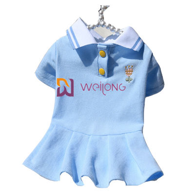 Robe tricotée de Rib Collar Embroidered Customized Pet pour le ressort/été