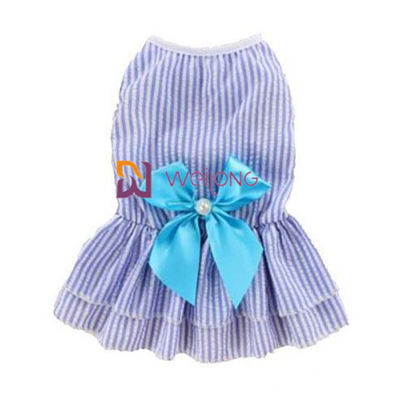 Poly crépon de coton mignon de coton d'arc de satin de robes de chien de couleur personnalisable