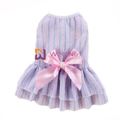Poly crépon de coton mignon de coton d'arc de satin de robes de chien de couleur personnalisable