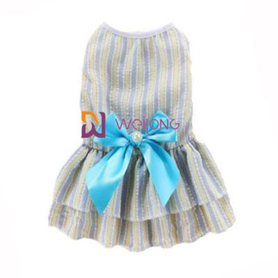 Poly crépon de coton mignon de coton d'arc de satin de robes de chien de couleur personnalisable