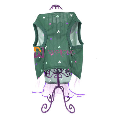 La copie de Digital brodent la robe de chambre de chien de collier tissée poly par coeur d'été de débardeur d'amour de robe d'animal familier fait sur commande