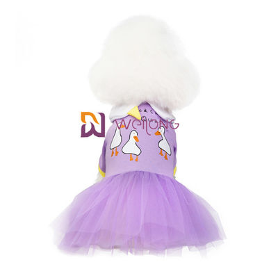 Débardeur 180G de l'habillement CVC d'animal familier de robe habillée de chien coloré par sucrerie douce avec la jupe scintillante de Tulle