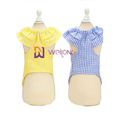 Robe de impression en caoutchouc XS S M L XL de chiot de chien de crépon de coton d'été de couleur
