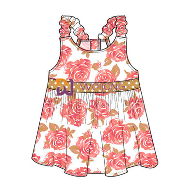 Copie de Digital Hawaï Rose Customized Strap Dog Dress pour l'animal familier
