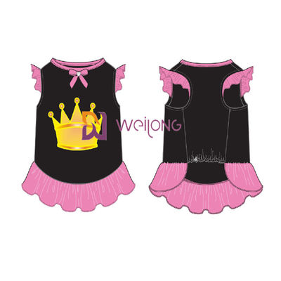 Personnalisation BSCI de robe d'animal familier de jupe de couronne d'impression de scintillement/jupe animal familier de WMT