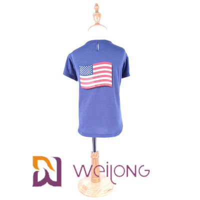 T-shirts d'animal familier de drapeau américain de BSCI pour le gilet sans manche de dessus de réservoir de Jour de la Déclaration d'Indépendance de chiens