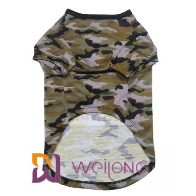 Poly T-shirt d'animal familier de Halloween de crâne de camouflage pour le poly débardeur 180G du chien 100%