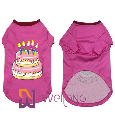 Chemise en caoutchouc 180G adapté aux besoins du client par couleur d'anniversaire de chiot d'impression