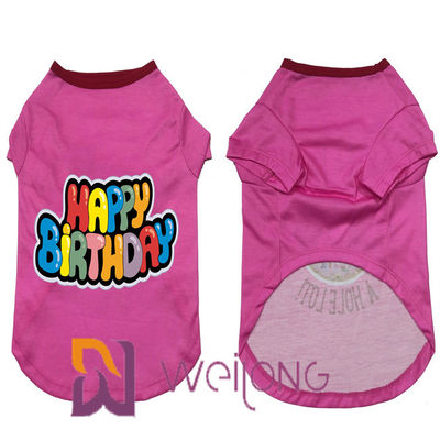 Chemise en caoutchouc 180G adapté aux besoins du client par couleur d'anniversaire de chiot d'impression
