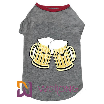 Tee-shirt en caoutchouc de lévrier d'élasticité en verre de bière d'impression pour des chiens