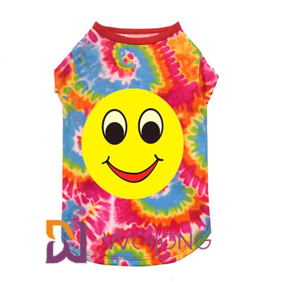 T-shirts de sourire de chien de visage de polyester d'impression de Digital pour de grands chiens respirables