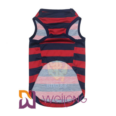 Chemise en caoutchouc d'anniversaire de chien de T-shirt d'animal familier de rayure adaptée aux besoins du client par polyester d'impression