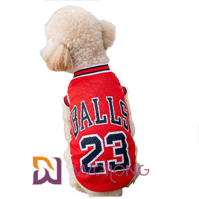 Débardeurs personnalisables d'habillement d'animal familier de Nba de T-shirt de Mesh Pet de nombre d'impression