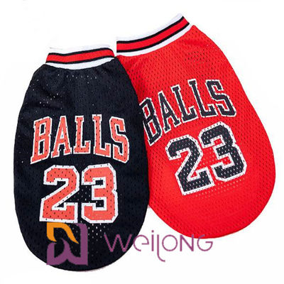 Débardeurs personnalisables d'habillement d'animal familier de Nba de T-shirt de Mesh Pet de nombre d'impression