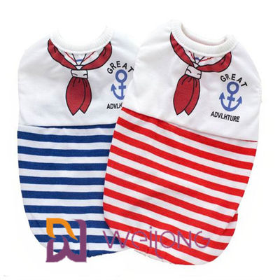 T-shirt adapté aux besoins du client d'Anchor Stripe Pet de marin d'impression de Digital pour le coton 100% de chiot