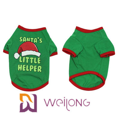 Le T-shirt en caoutchouc d'animal familier d'impression de couleur de modèle a adapté le T-shirt aux besoins du client de Noël de chien
