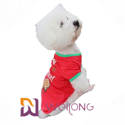 CVC T-shirt de impression rouge de Noël de chien du débardeur 180G personnalisable