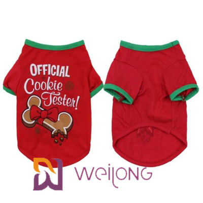 CVC T-shirt de impression rouge de Noël de chien du débardeur 180G personnalisable