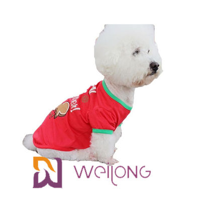 CVC T-shirt de impression rouge de Noël de chien du débardeur 180G personnalisable
