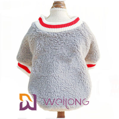 Le T-shirt de Rib Knit Short Sleeve Pet gardent le T-shirt mou chaud de Sherpa pour le chien