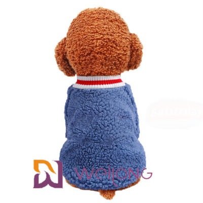 Le T-shirt de Rib Knit Short Sleeve Pet gardent le T-shirt mou chaud de Sherpa pour le chien