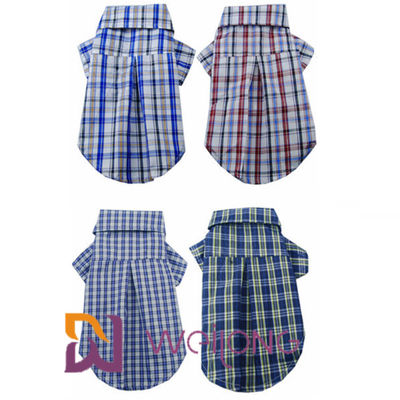 L'animal familier vêtx des chemises de chien de plaid de coton pour les chiens moyens ISO9001